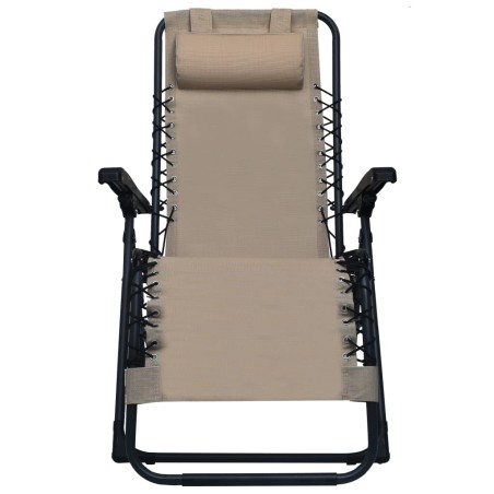 Klappbarer Liegestuhl Taupe Textilene
