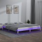 vidaXL Massivholzbett mit LED-Beleuchtung Weiß 160x200 cm vidaXL Massivholzbett mit LED-Beleuchtung Weiß 160x200 cm