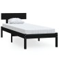 vidaXL Massivholzbett Schwarz Kiefer 90x200 cm vidaXL Massivholzbett Schwarz Kiefer 90x200 cm
