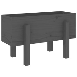vidaXL Pflanzkübel Grau 62x30x38 cm Massivholz Kiefer