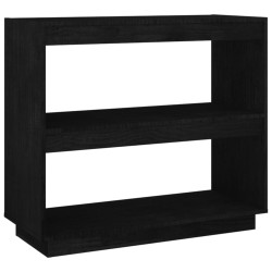 vidaXL Bücherregal Schwarz 80x35x71 cm Massivholz Kiefer
