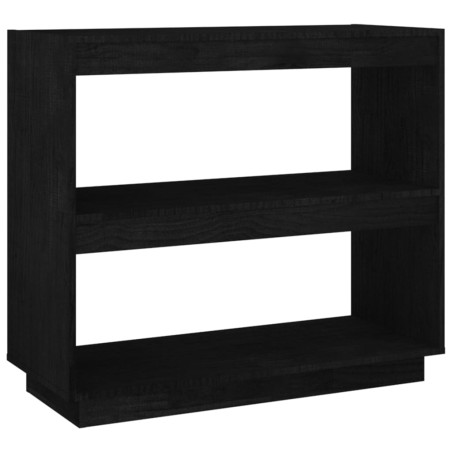 vidaXL Bücherregal Schwarz 80x35x71 cm Massivholz Kiefer
