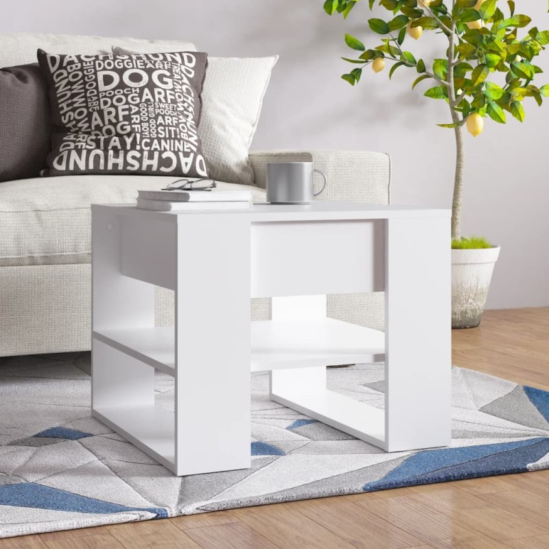 vidaXL Couchtisch Weiß 55,5x55x45 cm Holzwerkstoff vidaXL Couchtisch Weiß 55,5x55x45 cm Holzwerkstoff