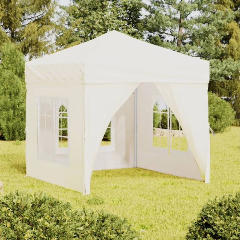 vidaXL Partyzelt Faltbar mit Seitenwänden Creme 2x2 m vidaXL Partyzelt Faltbar mit Seitenwänden Creme 2x2 m