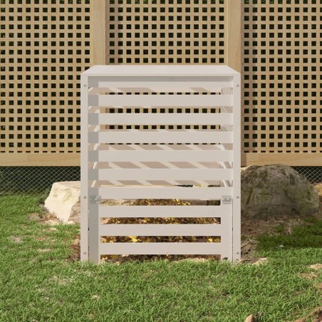 vidaXL Komposter Weiß 82,5x82,5x99,5 cm Massivholz Kiefer