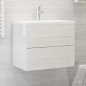 vidaXL Waschbeckenunterschrank Hochglanz-Weiß 60x38,5x48 cm vidaXL Waschbeckenunterschrank Hochglanz-Weiß 60x38,5x48 cm