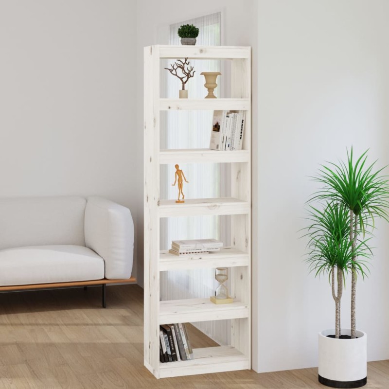 vidaXL Bücherregal/Raumteiler Weiß 60x30x199,5 cm Massivholz Kiefer vidaXL Bücherregal/Raumteiler Weiß 60x30x199,5 cm Massivholz Kiefer
