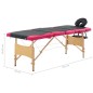 vidaXL Massageliege Klappbar 4-Zonen mit Holzgestell Schwarz und Rosa vidaXL Massageliege Klappbar 4-Zonen mit Holzgestell Schwarz und Rosa