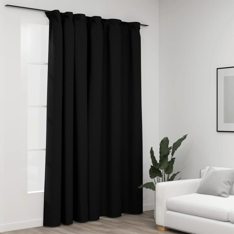 vidaXL Verdunkelungsvorhang mit Haken Leinenoptik Anthrazit 290x245 cm vidaXL Verdunkelungsvorhang mit Haken Leinenoptik Anthrazit 290x245 cm