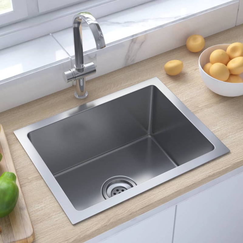vidaXL Handgemachte Einbauspüle Edelstahl vidaXL Handgemachte Einbauspüle Edelstahl