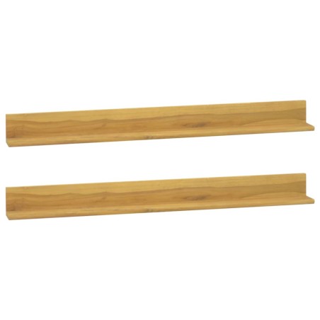 vidaXL Wandregale 2 Stk. 110x10x10 cm Massivholz Teak