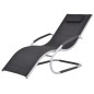vidaXL Sonnenliege mit Kissen Aluminium und Textilene Schwarz vidaXL Sonnenliege mit Kissen Aluminium und Textilene Schwarz