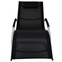 vidaXL Sonnenliege mit Kissen Aluminium und Textilene Schwarz
