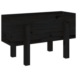 vidaXL Pflanzkübel Schwarz 62x30x38 cm Massivholz Kiefer
