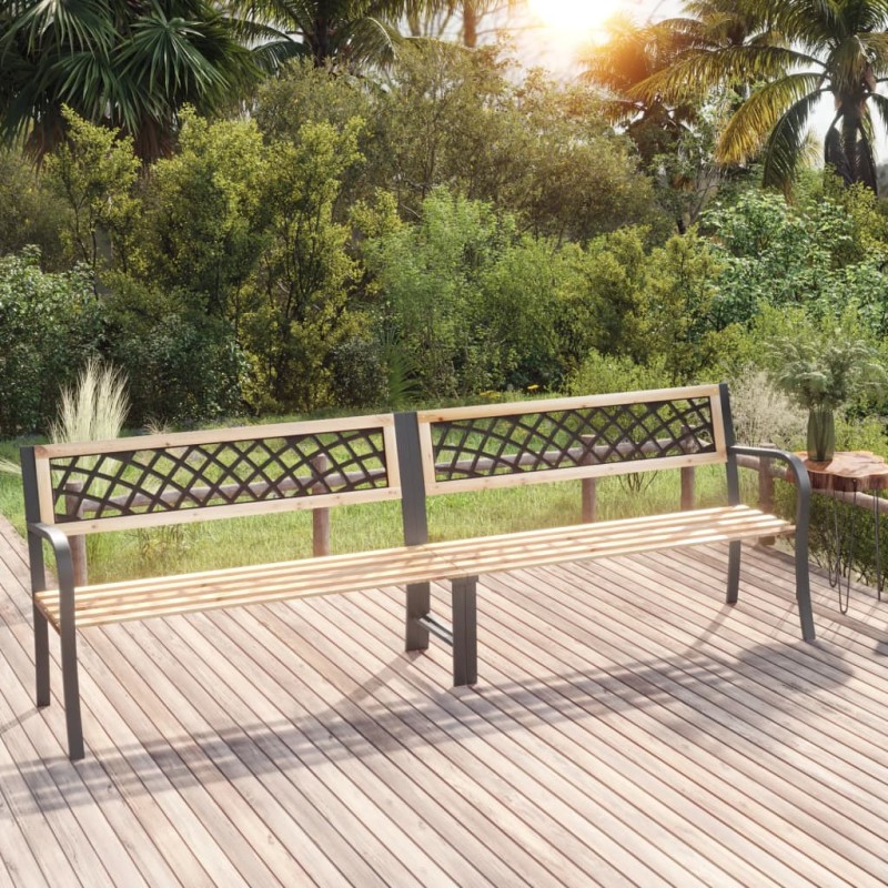 vidaXL Doppel-Gartenbank 238 cm Massivholz Spießtanne vidaXL Doppel-Gartenbank 238 cm Massivholz Spießtanne
