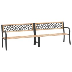 vidaXL Doppel-Gartenbank 238 cm Massivholz Spießtanne