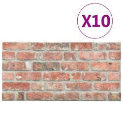 vidaXL 3D-Wandpaneele 10 Stk. Rot Backstein-Optik EPS