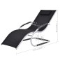 vidaXL Sonnenliege mit Kissen Aluminium und Textilene Schwarz vidaXL Sonnenliege mit Kissen Aluminium und Textilene Schwarz