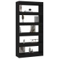 vidaXL Bücherregal/Raumteiler Schwarz 80x30x166 cm Holzwerkstoff vidaXL Bücherregal/Raumteiler Schwarz 80x30x166 cm Holzwerkstoff