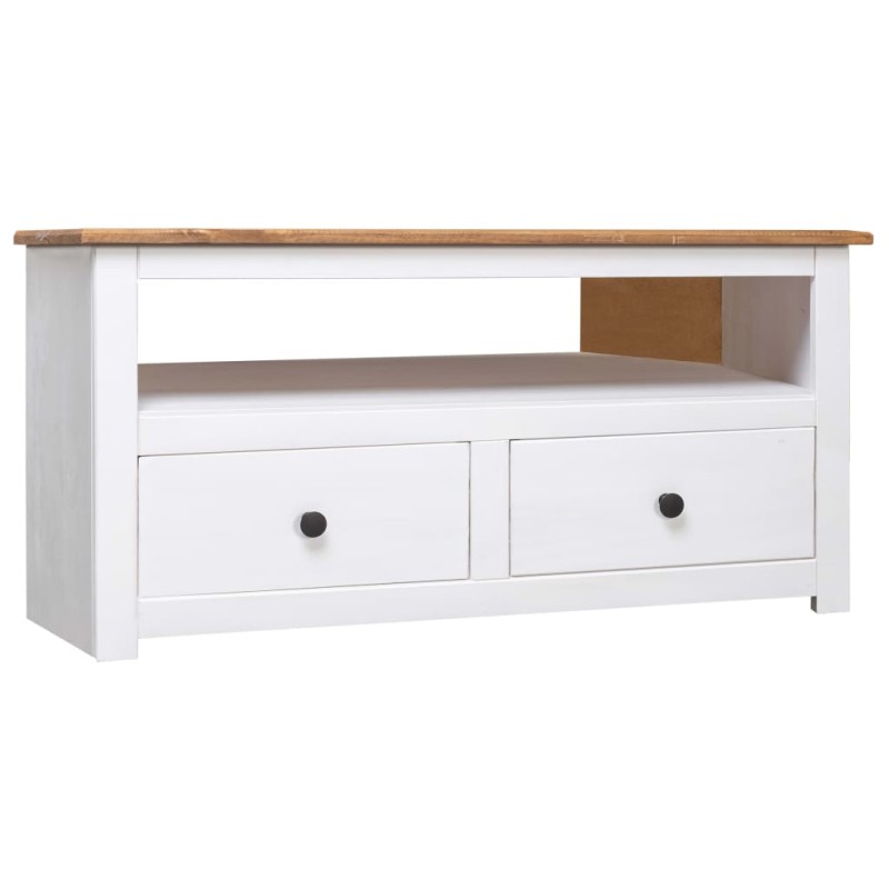 vidaXL TV-Eckschrank Weiß 93 x 49 x 49 cm Massivholz Panama-Kiefer vidaXL TV-Eckschrank Weiß 93 x 49 x 49 cm Massivholz Panama-Kiefer