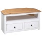 vidaXL TV-Eckschrank Weiß 93 x 49 x 49 cm Massivholz Panama-Kiefer vidaXL TV-Eckschrank Weiß 93 x 49 x 49 cm Massivholz Panama-Kiefer