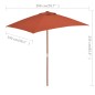 vidaXL Sonnenschirm mit Holzmast 150 x 200 cm Terrakotta vidaXL Sonnenschirm mit Holzmast 150 x 200 cm Terrakotta