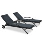 Sonnenliegen mit Tisch Poly Rattan Anthrazit Sonnenliegen mit Tisch Poly Rattan Anthrazit