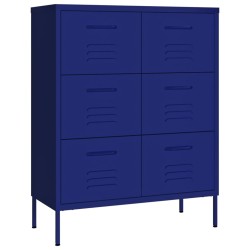 vidaXL Schubladenschrank Marineblau 80x35x101,5 cm Stahl    
