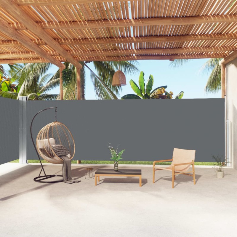 vidaXL Seitenmarkise Ausziehbar Anthrazit 200x1000 cm vidaXL Seitenmarkise Ausziehbar Anthrazit 200x1000 cm
