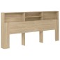 vidaXL Kopfteil mit Ablagen Sonoma-Eiche 220x19x103,5 cm