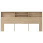 vidaXL Kopfteil mit Ablagen Sonoma-Eiche 220x19x103,5 cm