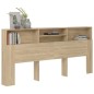 vidaXL Kopfteil mit Ablagen Sonoma-Eiche 220x19x103,5 cm