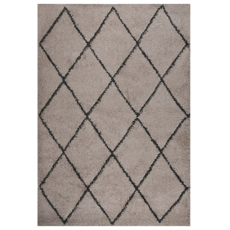 vidaXL Teppich Shaggy Hochflor Beige und Anthrazit 160x230 cm vidaXL Teppich Shaggy Hochflor Beige und Anthrazit 160x230 cm