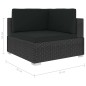 vidaXL 4-tlg. Garten-Sofagarnitur mit Auflagen Poly Rattan Schwarz vidaXL 4-tlg. Garten-Sofagarnitur mit Auflagen Poly Rattan Schwarz
