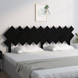 vidaXL Bett-Kopfteil Schwarz 196x3x80,5 cm Massivholz Kiefer