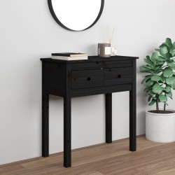 vidaXL Konsolentisch Schwarz 70x35x75 cm Massivholz Kiefer