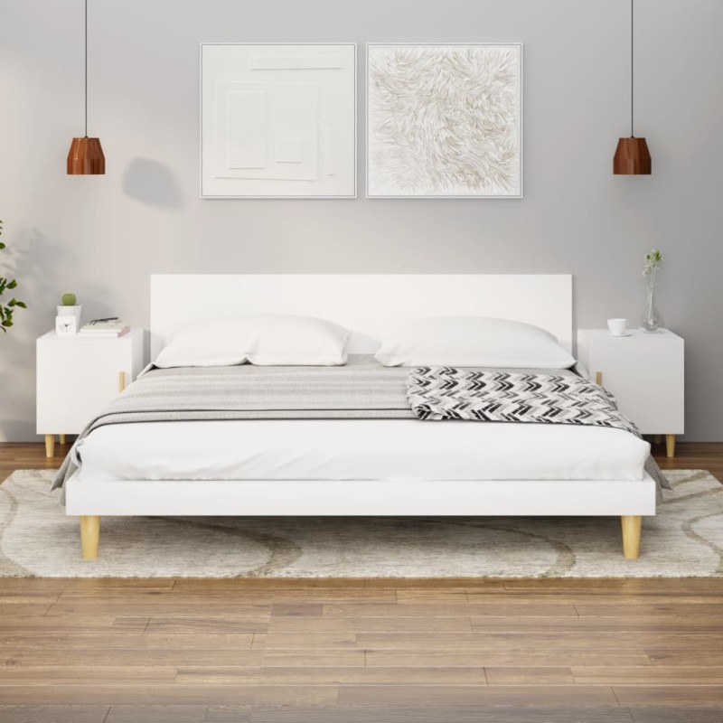 vidaXL Nachttische 2 Stk. Weiß Holzwerkstoff vidaXL Nachttische 2 Stk. Weiß Holzwerkstoff