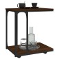 vidaXL Beistelltisch mit Rollen Braun Eichen-Optik 50x35x55,5 cm vidaXL Beistelltisch mit Rollen Braun Eichen-Optik 50x35x55,5 cm