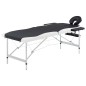 vidaXL Massageliege Klappbar 2-Zonen Aluminiumgestell Schwarz und Weiß vidaXL Massageliege Klappbar 2-Zonen Aluminiumgestell Schwarz und Weiß