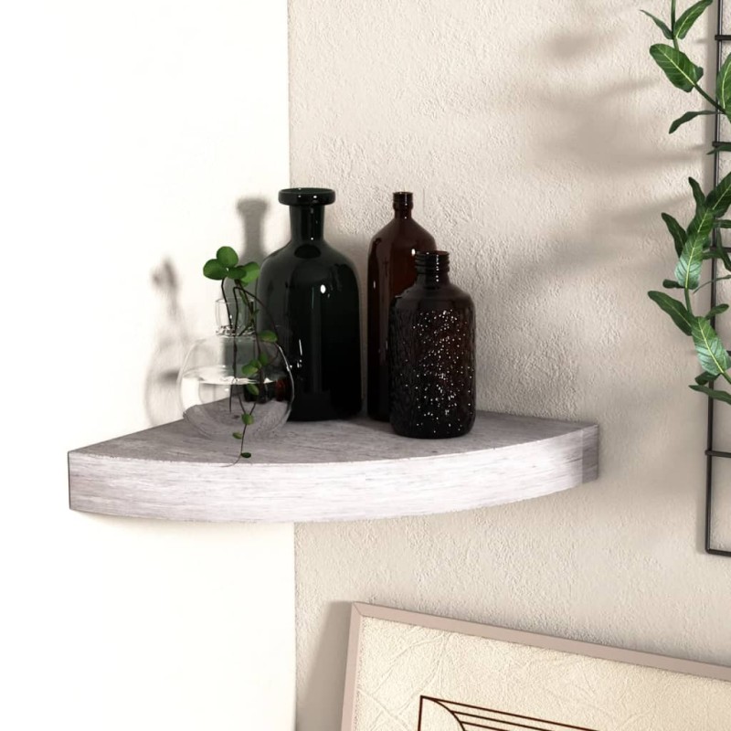 vidaXL Eck-Wandregal Betongrau 35x35x3,8 cm MDF vidaXL Eck-Wandregal Betongrau 35x35x3,8 cm MDF