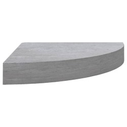 vidaXL Eck-Wandregal Betongrau 35x35x3,8 cm MDF