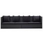 Garten-Sofabett mit Kissen Poly Rattan Schwarz Garten-Sofabett mit Kissen Poly Rattan Schwarz