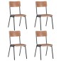 vidaXL Esszimmerstühle 4 Stk. Braun Massives Sperrholz und Stahl vidaXL Esszimmerstühle 4 Stk. Braun Massives Sperrholz und Stahl