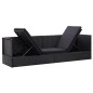 Garten-Sofabett mit Kissen Poly Rattan Schwarz Garten-Sofabett mit Kissen Poly Rattan Schwarz