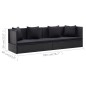 Garten-Sofabett mit Kissen Poly Rattan Schwarz Garten-Sofabett mit Kissen Poly Rattan Schwarz