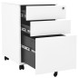 vidaXL Aktenschrank mit Rollen Weiß 39x45x60 cm Stahl vidaXL Aktenschrank mit Rollen Weiß 39x45x60 cm Stahl