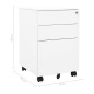 vidaXL Aktenschrank mit Rollen Weiß 39x45x60 cm Stahl vidaXL Aktenschrank mit Rollen Weiß 39x45x60 cm Stahl