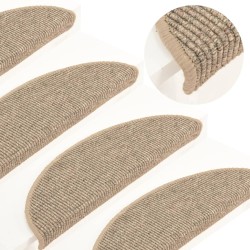 vidaXL Selbstklebende Treppenmatten 15 Stk. 56x17x3 cm Dunkelbeige