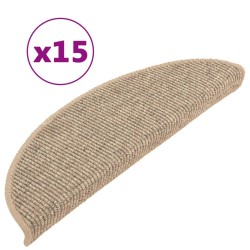 vidaXL Selbstklebende Treppenmatten 15 Stk. 56x17x3 cm Dunkelbeige