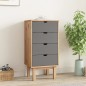 vidaXL Schubladenschrank OTTA Braun&Grau 46x39,5x90 cm Massivholz vidaXL Schubladenschrank OTTA Braun&Grau 46x39,5x90 cm Massivholz